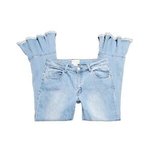 For the Republic Cropped Ruffle Flare Bell Bottom Jeans